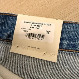 Agolde Blue High Rise Straight Jeans